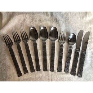 Hanford Forge Flatware “Aztec Style” 10 Piece Lot